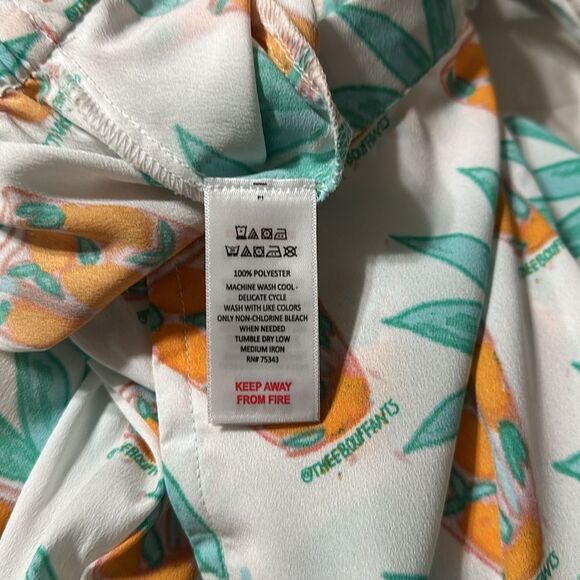 Bouffants & Broken Hearts L White Teal Orange Lemonade Print PJ Short Set - Picture 14 of 16